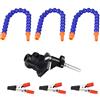 Lxwythozoan Stazione di saldatura flessibile a 3 bracci, clip regolabile in lega di alluminio per la riparazione di droni da corsa RC FPV, supporto da tavolo antiscivolo con bracci flessibili (Ventola con lente