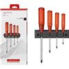 PB Swiss Tools Set di cacciaviti classici PB 242 | 100% Swiss Made | Set di cacciaviti da 4 pezzi, misura 0-3 per viti Phillips