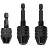 TopHomer Punta per mandrino da 6,3 mm, adattatore per micro trapano con codolo esagonale, senza chiave, strumento di conversione per mandrino a cambio rapido, 0,3-3,6 mm, 0,3-6,5 mm e 0,6-8 mm, per