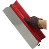 Porcyco Cazzuola per stucco, cazzuola in acciaio inox per finitura cemento e cemento, con manico a forma di Z, 40 x 15 x 4,3 cm