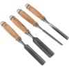 Healeved Set di Scalpelli per Legno 4 Pezzi in Acciaio al Cromo Vanadio Lame Semi-rotonde 6/12/18/24 Mm e Manico Ergonomico, Utensili Manuali per Intaglio e Lavorazione del Legno,