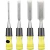 PADGCNOR Kit per intaglio del legno Set Di Scalpelli For Legno Da 4 Pezzi For La Lavorazione Del, Lama Con Bordo Smussato In Acciaio CR-V, Utensile Manuale