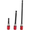 LIYJTK BARRA DI PROLUNGA PORTA INSERTI BUSSOLA PER AVVITATORE UNIVERSALE RIGIDA MAGNETICA 3 PZ (trio rosso)