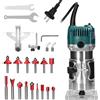 Irfora Trimmer elettrico, fresatrice multifunzione per legno, tagliare, incisione, fessure, fresa versatile, utensili elettrici con 15 frese