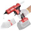 MtiolHig Pistola per colla a caldo da 100 W per batteria Milwaukee da 18 V, senza fili, alimentata a batteria, per batteria m18, resistente, con 20 bastoncini di colla da 1,1 cm, per artigianato fai da te e