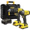 Stanley - FatMax Stanley SFMCK465D2T-QW Kit batteria Stanley V20 18 V - trapano a percussione, avvitatore a percussione, 2 batterie litio da 2,0 Ah, 1 caricatore, 1 scatola TSTAK