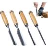 Generisch Set di scalpelli per la lavorazione del legno, set di 4 utensili da intaglio per legno tenero, legno duro, compensato