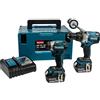 Makita DLX2176TJ 18V Li-Ion accu klopboor-/schroefmachine (DHP481) & Slagschroevendraaier (DTD154) combiset (2x 5.0Ah accu) in Koffer