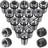 CTRLZS ER11 Set di pinze a molla M14 Filettatura Collet di serraggio Set di pinze per incisione CNC Fresatura 19 PZ Come mostrato Metallo 1.0-7.0mm e 1/4,1/8
