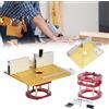 LKPOMI Tavola fresatrice per fresatrice superiore, set di piastre da incasso, router table, sollevamento massimo 51 mm, fresa da tavolo per scanalature, taglio dei perni e smussatura (oro)