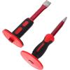 DIKACA Set Scalpelli per Muratura in Acciaio Cromo-vanadio 2 Pezzi Impugnatura in Pvc Antiscivolo per Demolizione e Intaglio Professionale