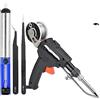 AUBEST Stazione di Saldatura, Saldatore da 60 W, saldatura automatica Invia pistola di stagno, pompa dissaldante for riparazione di circuiti stampati Strumento di saldatura fai-da-te(Black)