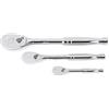 GEARWRENCH Set di 3 cricchetti a goccia da 1/4, 3/8 e 1/2, 84 denti, lucidati a goccia