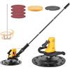 ZengHeBloom Cazzuola Elettrica Per Lisciare Pareti Con Asta Di Miscelazione E Asta Di Prolunga, Miscelatore Per Cemento, Levigatrice Per Pareti, 80-600 Rpm, Cazzuola Per Intonaco E Malta Con Luce A Led(Yellow)