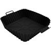 Muitomas Vassoio in Silicone per Friggitrice ad Aria 17,5×17,5 cm, Antiaderente, Riutilizzabile, Resistente al Calore, Facile da Pulire, Compatibile con la Maggior Parte delle Airfryer, Nero
