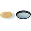 Tescoma 630898 Delícia Reticolo Tagliapasta per Crostata, Plastica, Giallo/Bianco, Diametro 30 cm & 623115 Delicia Stampo Crostata con Fondo Removibile, Diametro 28