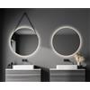 Talos Specchio Decorativo Rotondo da Parete con Illuminazione a LED indiretta, in Oro Opaco, Ø 80 cm