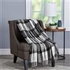 BEDFORD HOME Coperta oversize effetto vintage, in acrilico, effetto cashmere, traspirante e lavabile in lavatrice, (plaid fantasma)