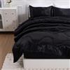 A Nice Night Set di biancheria da letto con trapunta in microfibra super morbida, morbida e setosa, leggero (nero, matrimoniale, 170 x 223,5 cm)
