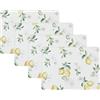 Laura Ashley Tovagliette in sughero, 40,6 x 30,5 cm, per cucina e tavoli da pranzo, resistenti al calore, durevoli, facili da pulire, set da 4, motivo floreale con limoni