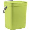 LALASTAR Cestino per rifiuti alimentari per cucina, piccolo cestino per compost con coperchio, contenitore per rottami di cibo inodore, da parete, 3 l, verde