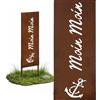 Relaxdays Decorazione Effetto ruggine Moin HxB 85 x 28 cm, paletto da Giardino da Esterno, Ferro