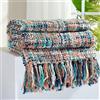 GINAMUSE Coperta lavorata a maglia multicolore rosa per divano, 152 x 203 cm, in stile bohémien, per decorare la casa, super morbida, calda e accogliente, coperta a maglia grossa, con nappe decorative