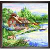 Design Works Lakeside Cabin Counted Cross Stitch Kit-15X15 14 Count