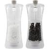 Grunwerg Gmill SP-9174 Set macina sale e pepe in acrilico con macinino regolabile in ceramica, 13 cm, trasparente