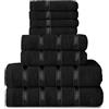 GC GAVENO CAVAILIA Asciugamano, 100% cotone, nero, 8 pezzi