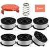 Generep String Trimmer Line for Black And Decker Trimmer/Edger, AF-100, 6 Spools, 1 cap, 1 Spring