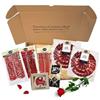 NICO JAMONES - Confezione Cena iberica San Valentino - 2 pezzi da 90 grammi (circa) Prosciutto di esca iberico tagliato a coltello (formato piatto) + salchichon + salsiccia + lombo + cuneo di