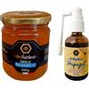 Generico Miele Balsamico per vie respiratorie 250g e Propoli Spray Plus Idroalcolico 30ml, Set Benessere Gola, Miele Artigianale Italiano