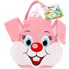 Zeus Party Coniglietto Rosa o Celeste con Cioccolatini KInder Assortiti 202Gr 29 Pezzi (Rosa)