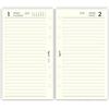 Agendepoint.it - Ricambio Agenda Organizer Giornaliera a Righe, 9,5x17 cm, 6 Fori, Carta Bianca 80gr, Bianco e Rosso (Avorio, 2026)
