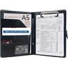 GraduationMall A5 Cartella per Conferenze con Fibbia Magnetica,Portfolio di Viaggio con Appunti Organizer Portadocumenti Portatile in Pelle PU Nero