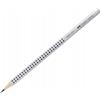 Faber-Castell 117011 - Scatola con 12 matite Grip 2001 H. Durezza 4, senza gomma, colore grigio, punto di rilievo antistress