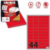 MarkIn Etichetta adesiva A/406 rosso fluo 100fg A4 47,5x25,5mm (44et/fg) Markin
