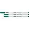 STABILO Set di 3 pennarelli Pen 68 brush, colore: Verde pino