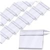 QuZCarious 100 PZ Portaetichette per Mensola in Plastica Trasparente Clip Etichette per Scaffalature Metalliche da 0,5 cm a 1,0 cm Mensole in Legno Vetro Cartellini Segnaprezzi 3,99 x 8,00 cm