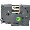 vhbw Cassetta nastro compatibile con Brother PT H101C, H101GB, H101, H101TB, H105, H100R, H100P etichettatrice 8m x 12 mm nero su oro