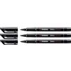 STABILO Set di 3 pennarelli trasparenti OHPen permanente punta fine, colore: Nero