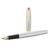 Parker S0809110 - Penna stilografica Sonnet (acciaio inox con finiture dorate, pennino fine), colore: Nero