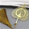 qbodp 2 Pezzi Segnalibri In Metallo Con Nappa,Meditazione Buddha Scava Fuori Foglie Artigianato,Simpatico Segnalibro Foglia Per Amanti Dei Libri,Insegnanti Studenti Regali In Classe