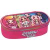 Franco Cosimo Panini RAINBOW HIGH - Astuccio Scuola Ufficiale Rainbow High, Astuccio Bambina Ovale con Tasca Interna, Divisorio con Passanti Elastici e Pratica Chiusura a Zip, 22x7Hx9,5 cm, Rosa