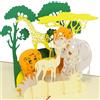 LINPOPUP LIN - Pop Up 3D Biglietto d'auguri per bambini, Animali dell'Africa, (#221)