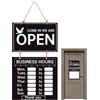 Generic Segnale di orario lavorativo - Segnaletica a doppia faccia per negozio aperto e chiuso con orari | decorativo di benvenuto, segnaletica aziendale per negozio, palestra, ufficio, reception
