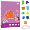 Generico Libro Didattico Geometria 3D con Cordino, Quaderno Didattico Geometria Solidi Cordino per Bambini, Libro Didatticos Forme Geometriche con Nastro Adesivo, Giocattoli Educativi Modelli Geometrici