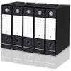 LogicaShop DOX Faldoni Portadocumenti Ufficio con Custodia, Raccoglitore ad Anelli A4, Dorso 8, Formato Commerciale, 32 cm Altezza, Classificatori Dossier Archivio Fatture e Documenti, 5 Pz (Nero)