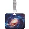 NSDdefAWCGT Porta badge orizzontale, grande, 10,2 x 7,6 cm, per carte d'identità e nome, bella galassia a spirale scorrevole, porta badge, custodia protettiva per ufficio, infermiera, donne